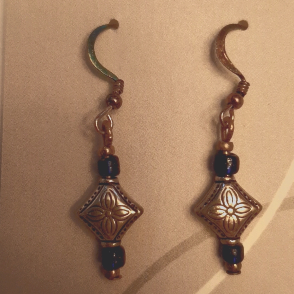 Silver and Blue Earrings
